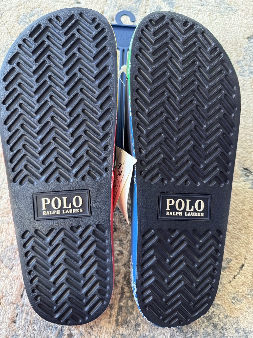 Polo by Ralph Lauren Multicolor Bandana Print Men Slide Sandals size 11 - Picture 6 of 7